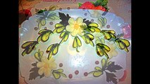 Цветы из яйца и листья из огурца! Flowers of eggs! Украшения тарелки! Decoration of cucumber!