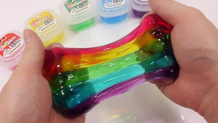 How To Make Rainbow Jelly Slime Bear Clay DIY 무지개 말랑 말랑 젤리 액체괴물