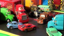 Play Doh Surprise Eggs in Pixar Cars Lightning McQueen with The Haulers and Maters Surprise Birthda