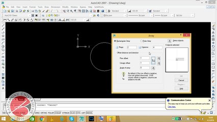 AutoCad 2007 Array komutu çogaltma Kastamonu Üni Makine Mühendisliği Ders 2