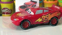 Play Doh Pixar Cars Lightning McQueen, we make Heavy Metal Lightning McQueen Chase Edition using Pla