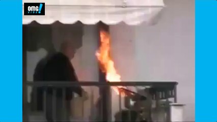 Τσικνοπέμπτη πάππους πήρε φωτιά - OMG VIDEO