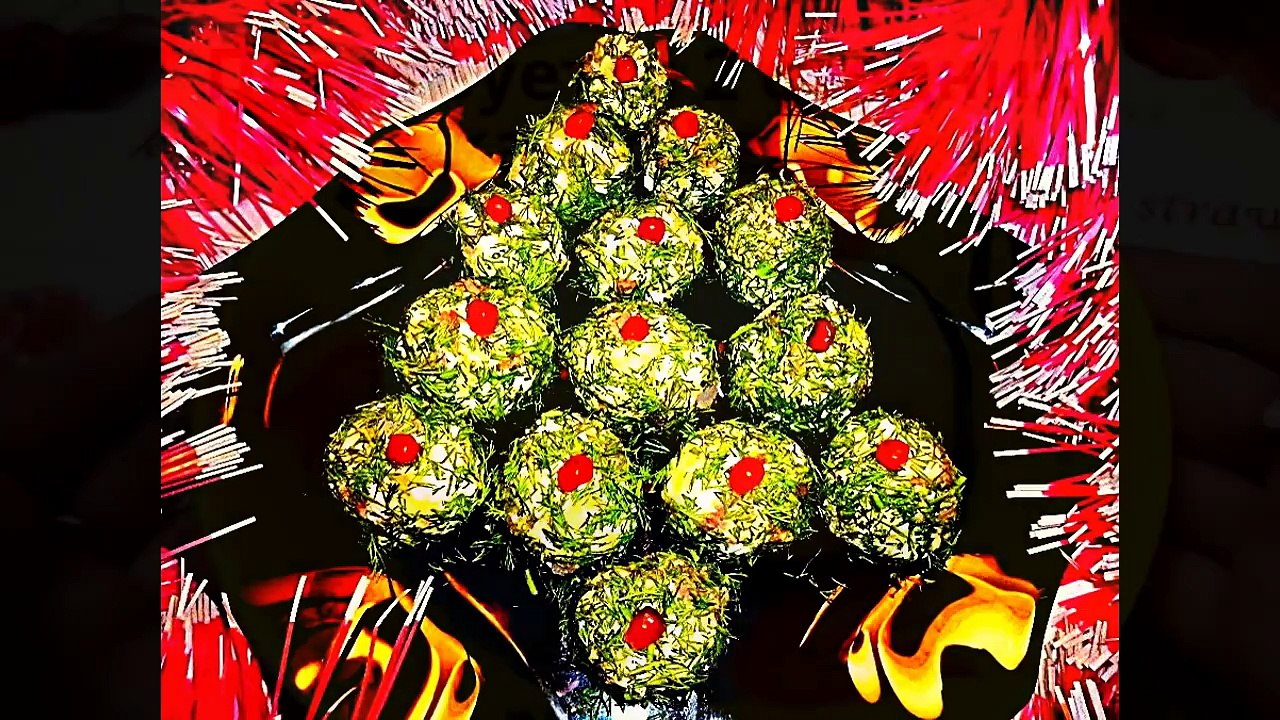 Закуска из сельди Шарики с укропом и гранатом! Appetizer of fish!