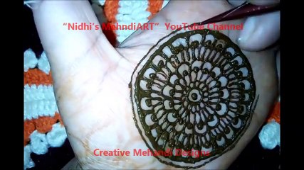 Artistic Circular Round Front Hand Henna Mehndi Design Tutorial