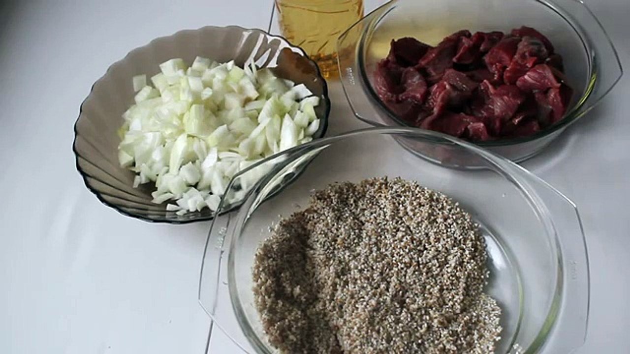 Ячневая каша с мясом в мультиварке