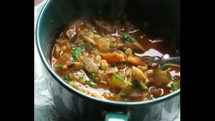Борщ с гречкой и грибами