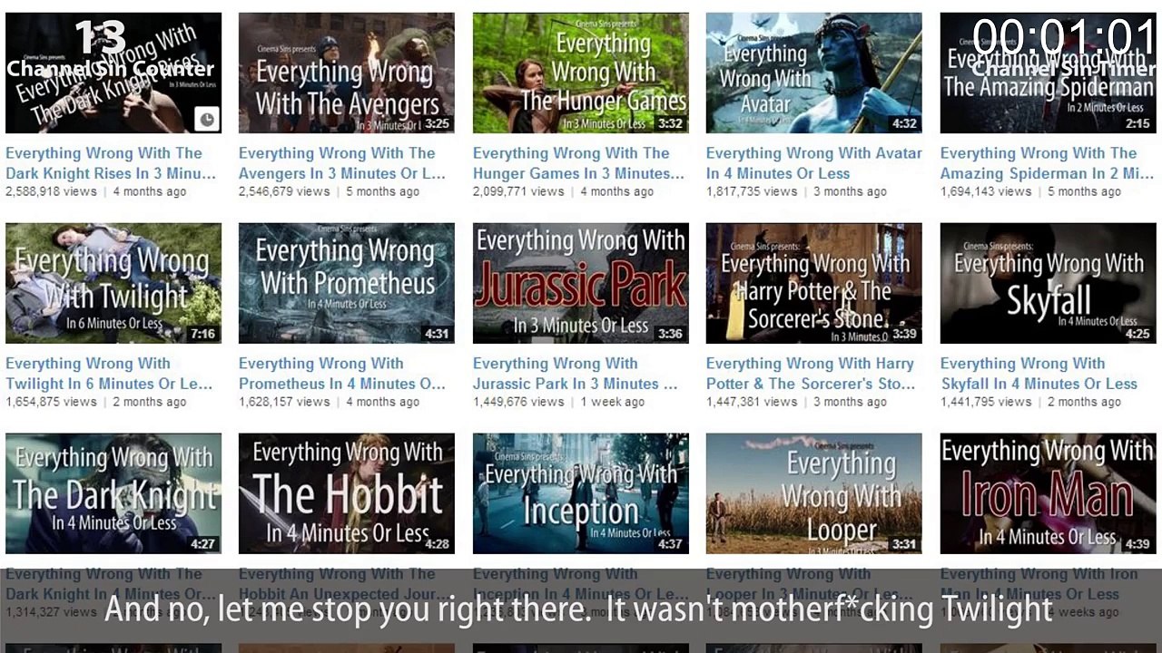 Everything Wrong With Cinema Sins In 3 Minutes Or Less