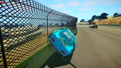 Dinoco King 43 VS Francesco Bernoulli Disney car PIXAR Raceway Laguna Seca v1.0