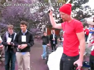 Champagne shower and car racing on Sweden social web camp