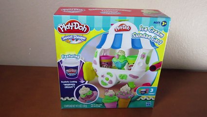 Play-Doh Ice Cream Sundae Dessert Cart Sweet Shoppe Playset by Hasbro Toys featuring Play Doh Plus!