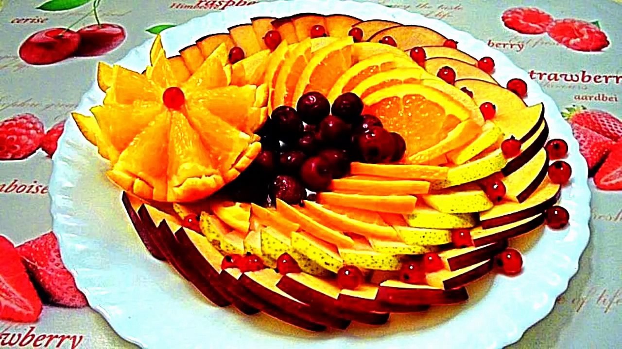 Цветок из апельсина! Flower of orange! Украшения из фруктов! Decoration of fruit!