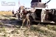 Idiot machine gunner hit by a sniper