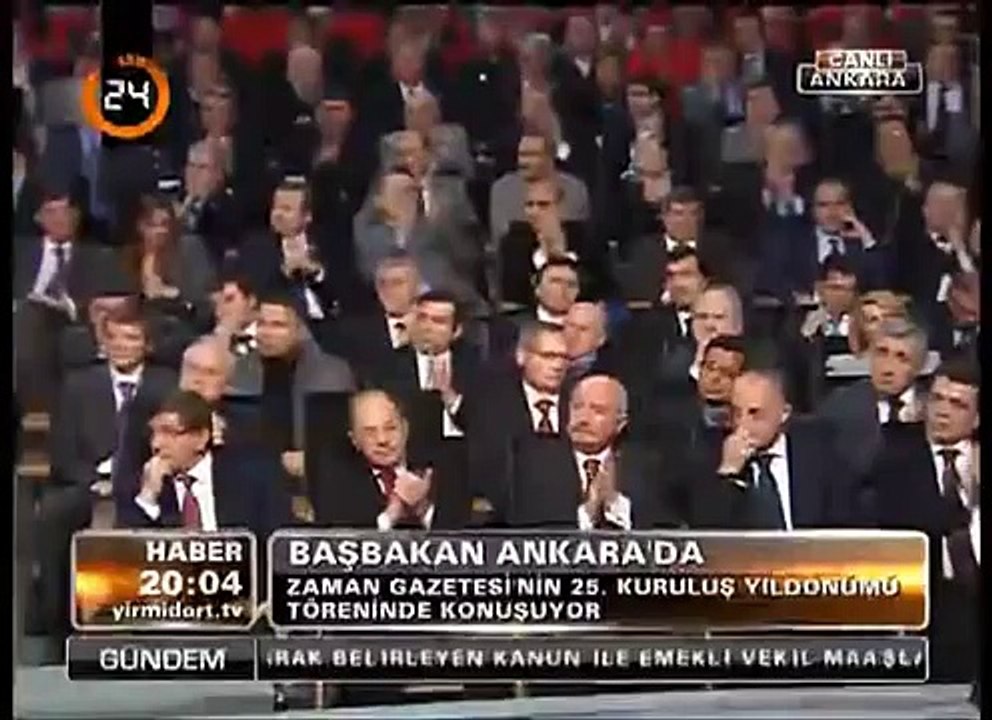Başbakan Erdoğan. Zaman Gazetesi 25. Kuruluş Yıldönümü Töreni Konuşması