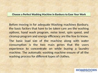 Choose a Perfect Washing Machine in Banbury to Ease Your Work