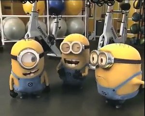 Minions in Gym with Banana! - 1457008429599