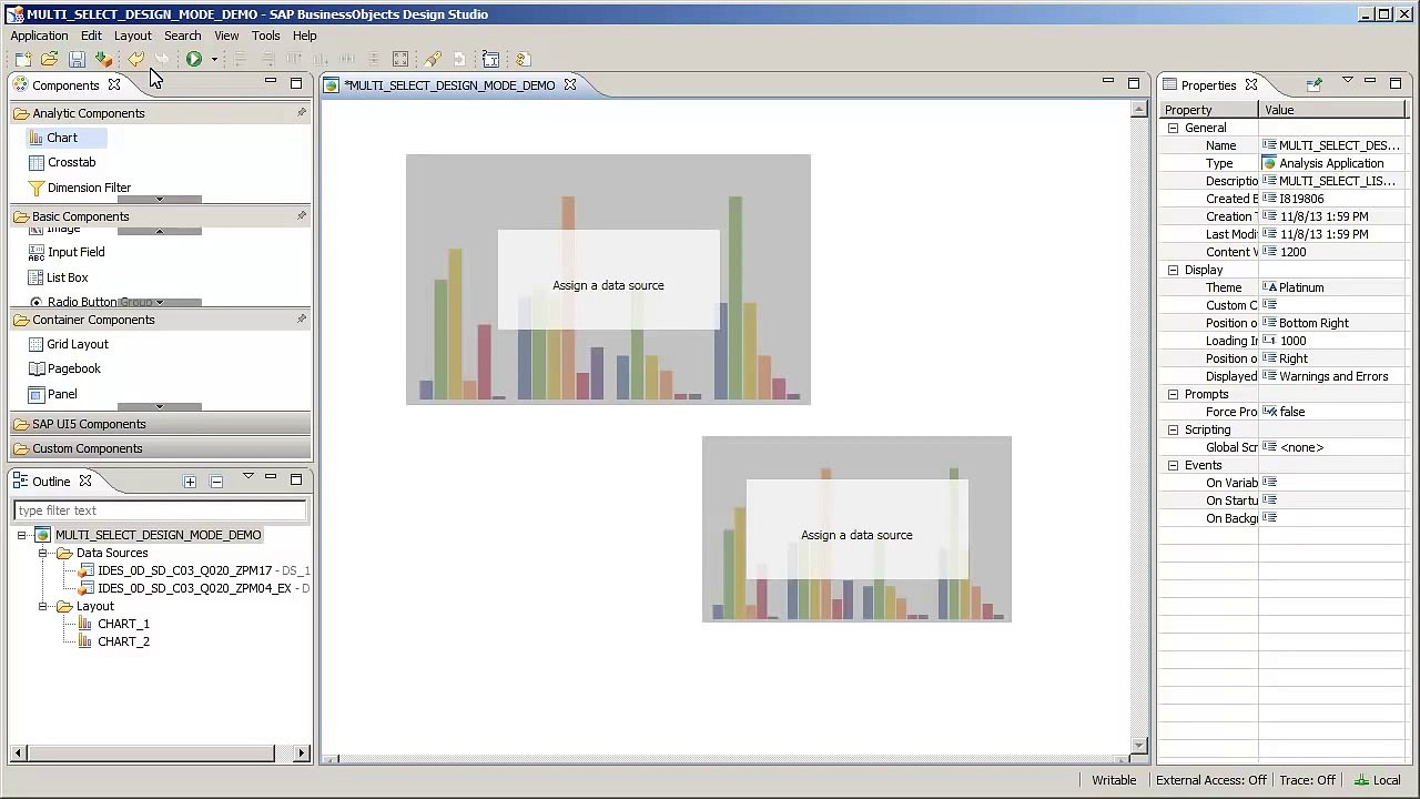 Select multiple components in design mode Design Studio 1.2