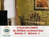 43 FELAN CRES, TORONTO, (Albion/Kipling)