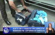 Sujeto con 11 paquetes tipo ladrillo de marihuana fue capturado en Esmeraldas