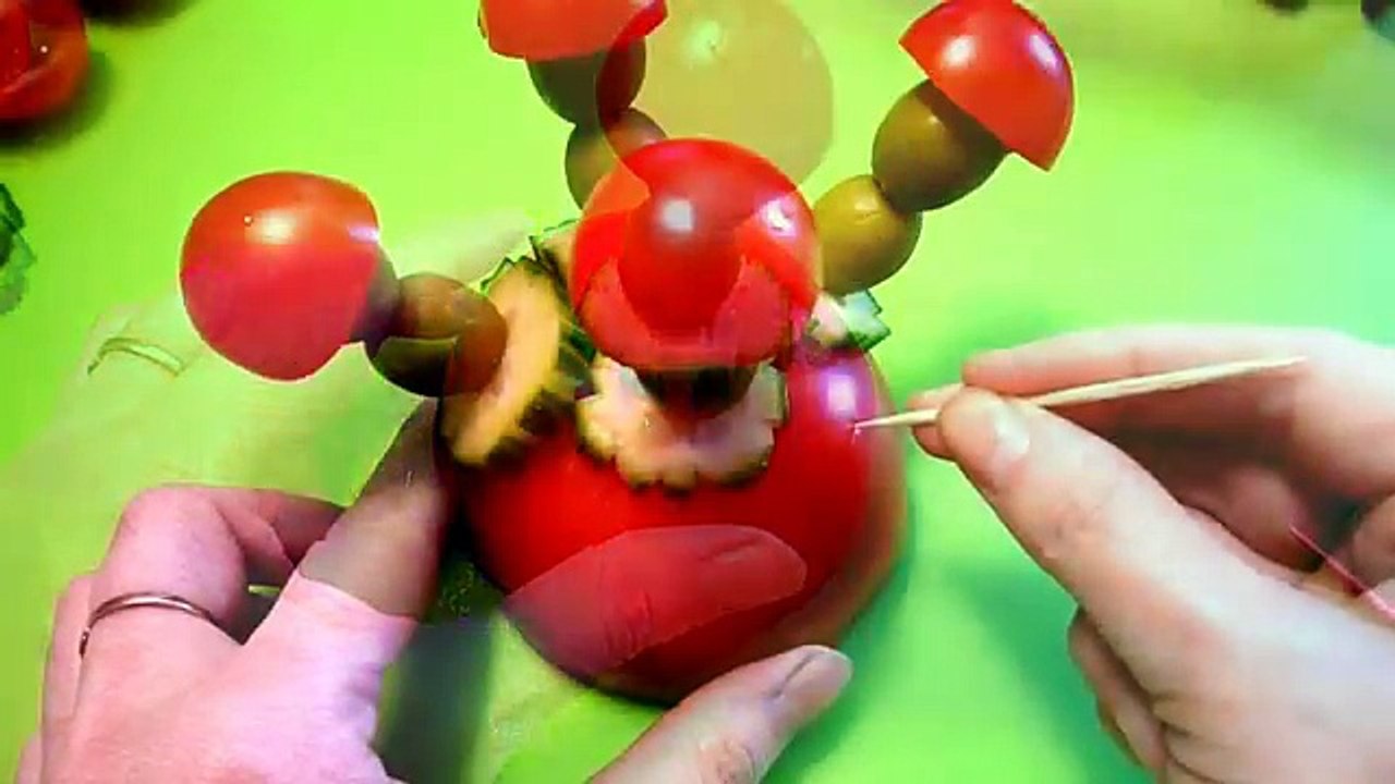 Грибы из помидор и маслин! Мухоморы! Mushrooms of tomatoes and olives