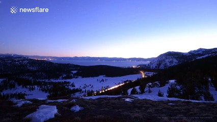 Man leaves camera on top of mountain to film stunning, night time-lapse