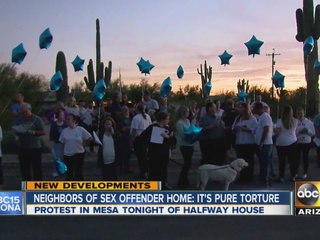 Neighbors protest sex offender home in Mesa