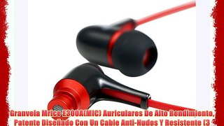 Granvela Mrice E300A(MIC) Auriculares De Alto Rendimiento Patente Diseñado Con Un Cable Anti-Nudos