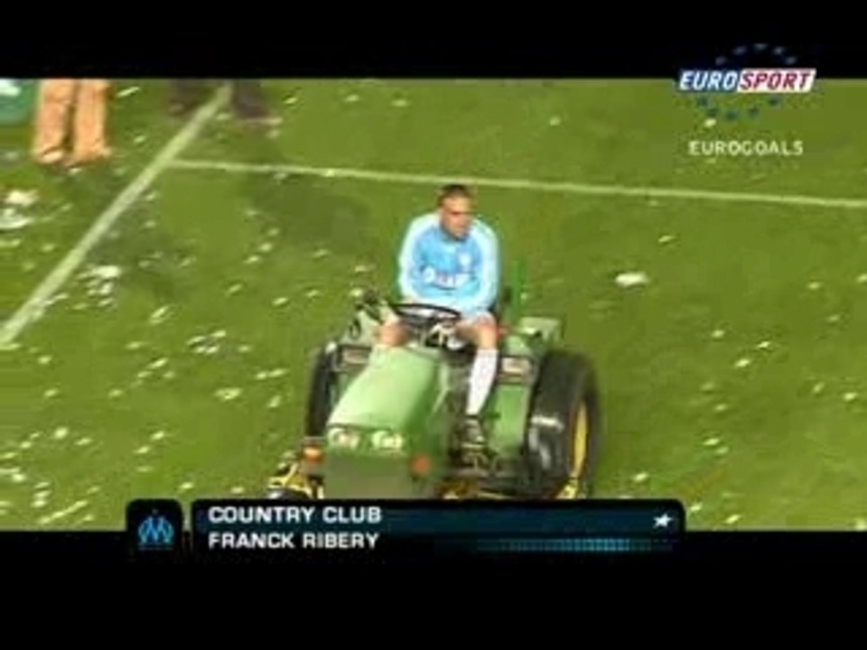 Ribery driving a tractor
