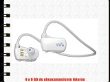Sony NWZ-W273S -Reproductor MP3 con auriculares in-ear (memoria interna de 4 GB USB) blanco