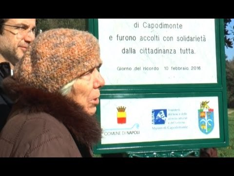 Napoli - Foibe, una targa nel Bosco di Capodimonte dove sorgeva campo (10.02.16)