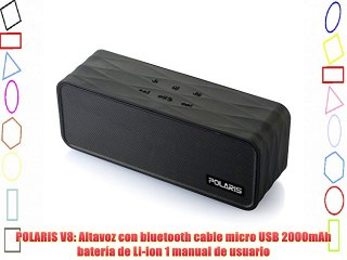 Polaris V8 - 9W (4.5WX 2) Altavoz Bluetooth portátil con radio FM Micro SD Reproductor de MP3