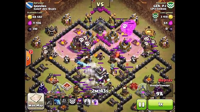 Clash of Clans - Three Star Attacks - TH9 Attacks for 3 Stars in