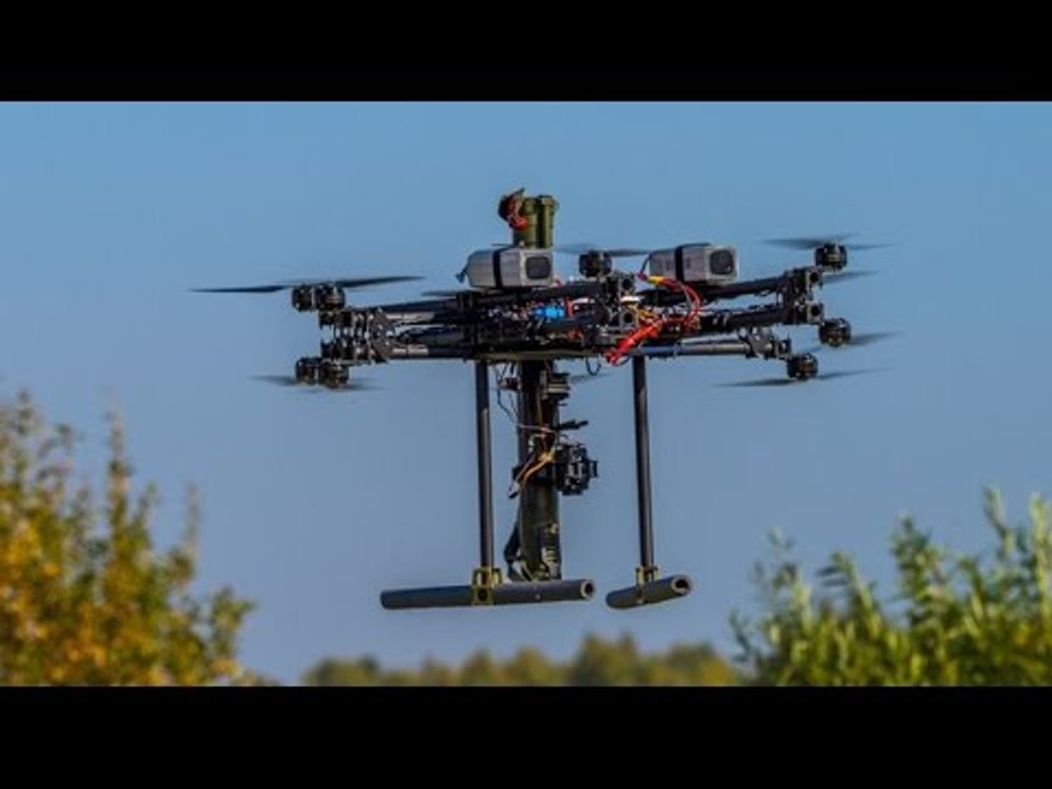 Russian combat drone footage: Military anti-tank multicopter in action