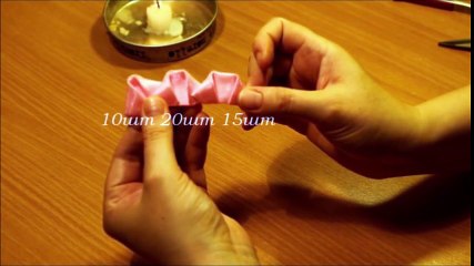 Роза Канзаши Розовое сияние - Rose Kanzashi Pink shining