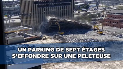 Un parking de sept étages s'effondre sur une pelleteuse en activité