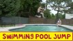 Swimming Pool Long Jump Ends in Painful Failure!