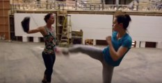 Daisy Ridley training for Star Wars : The Force Awakens