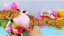 Peppa pig Hello kitty Play doh Cake Barbie Dancer Minnie mouse Kinder surprise eggs