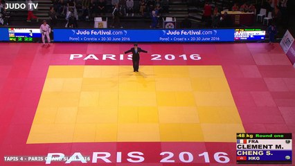 PGS2016 1er tour -48kg : CLEMENT (FRA) vs. CHENG (HKG)