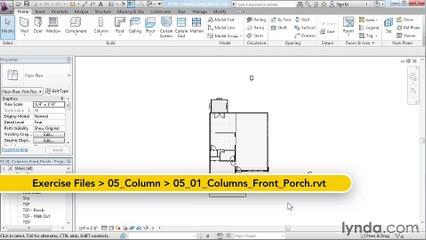 05 01. Placing the columns for the front porch - House in Revit Architecture