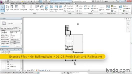 06 05. Creating porch stairs and railings - House in Revit Architecture