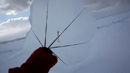 Испытание тягового парашюта на лыжах