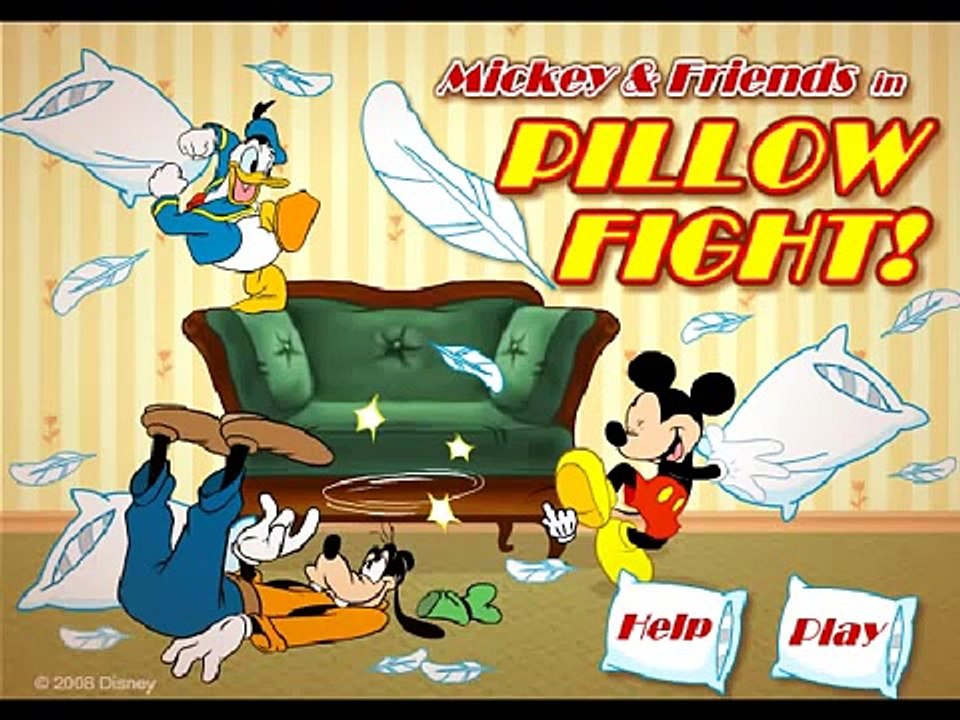 Mickey Mouse And Friends In Pillow Fight - Online Kids Games