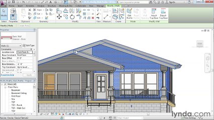 08 05. Modifying a wall profile - House in Revit Architecture