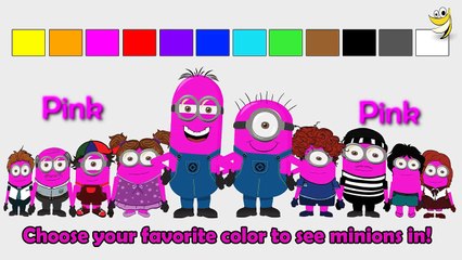 Minions in different colors - Learn colors for children & Baby Toddlers - Advanced [INTERACTIVE]