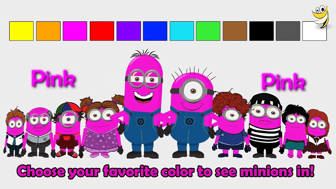Minions in different colors - Learn colors for...