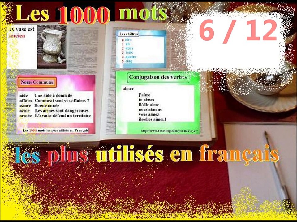 Les 1000 mots indispensables, cours pour apprendre le français 6/12