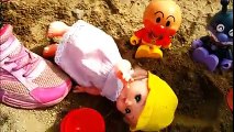 Mel-Chan Park play in the sand! Treasure hunt❤Anpanman anime & toys Toy Kids toys kids animation an