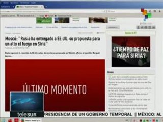 Rusia entregó propuesta a EE.UU. para un alto al fuego en Siria