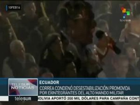 Correa dice que si militares opositores marchan, ciudadanos serán más