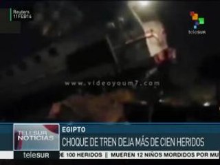Descarrilamiento de tren deja más de 100 heridos en Egipto